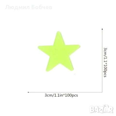 Пластмасови фосфоресциращи звездички за стена, таван, детска стая , снимка 2 - Други - 52836473