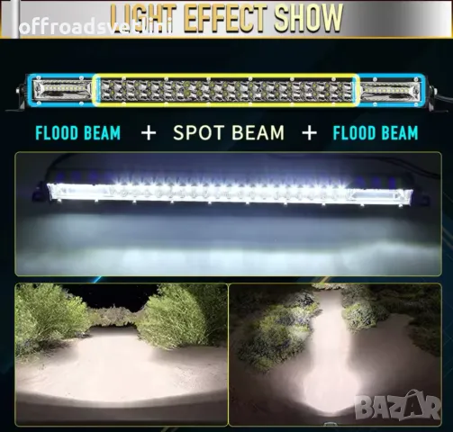 НОВ МОДЕЛ 34 cm 120W 12D ULTRASLIM LED BAR в комплект с окабеляване, снимка 6 - Аксесоари и консумативи - 49756180