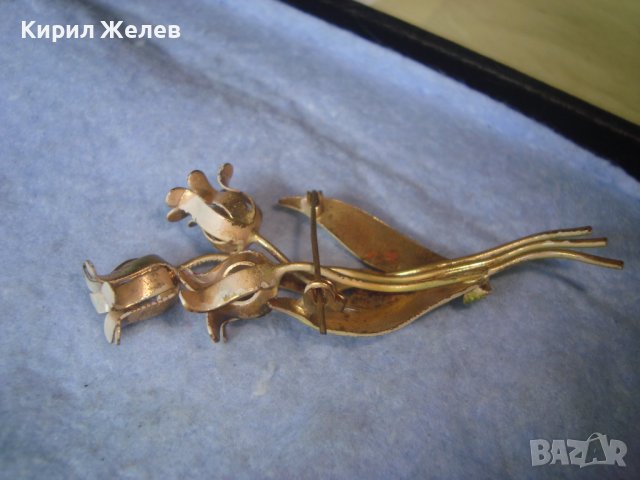 СТАРА ФЛОРАЛНА ПОЗЛАТЕНА БЕЛ ЕПОК БРОШКА - ЦВЕТЕ РЕТРО БИЖУ МАЙСТОРСКА РЯДКА ИЗРАБОТКА 20705, снимка 7 - Антикварни и старинни предмети - 37660311