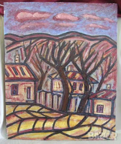 Картина Масло Картон Подписана