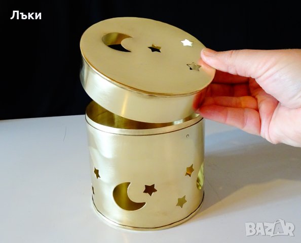 Бронзово кандило,кадило,тамянник,Луна,звезди. , снимка 4 - Антикварни и старинни предмети - 26945914