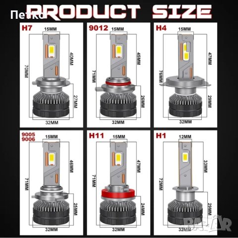 Лед крушки H7 LED с Canbus 6000k, снимка 7 - Аксесоари и консумативи - 43465364