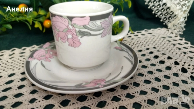 Розови цветя сетове, снимка 4 - Чаши - 52109898