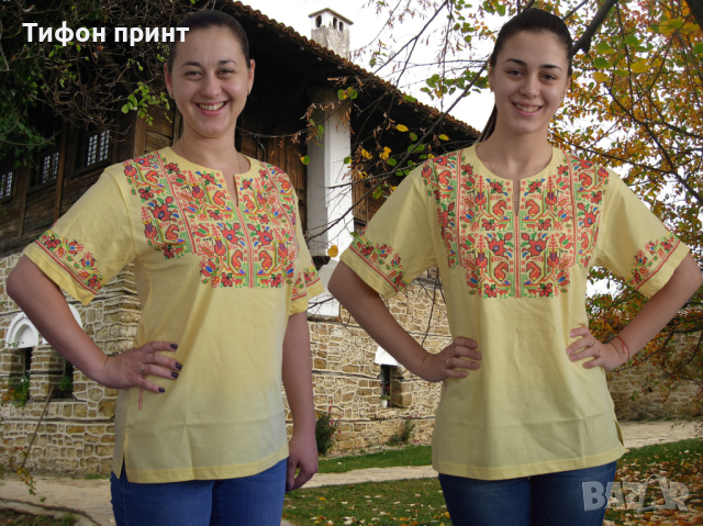 Тениска с автентични мотиви на шевици от фолклорна област "Шоплук", регион Самоков., снимка 3 - Български сувенири - 44874657