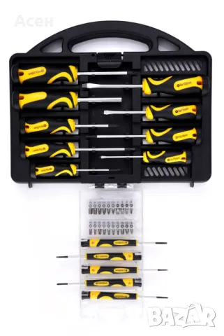 TAGRED комплект от 34 елемента, отвертки, винтоверти, битове, изработени от CrV стомана, снимка 2 - Отвертки - 47660016