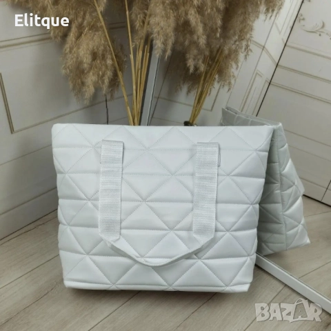 Дамска капитонирана чанта от еко к. - супер удобна подходяща за ежедневието, снимка 8 - Чанти - 52889165