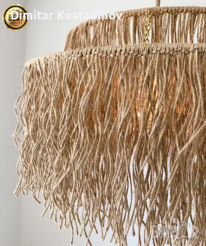 Ръчно изработени бохо полилеи с ресни от юта в плажен стил, снимка 5 - Декорация за дома - 48804699