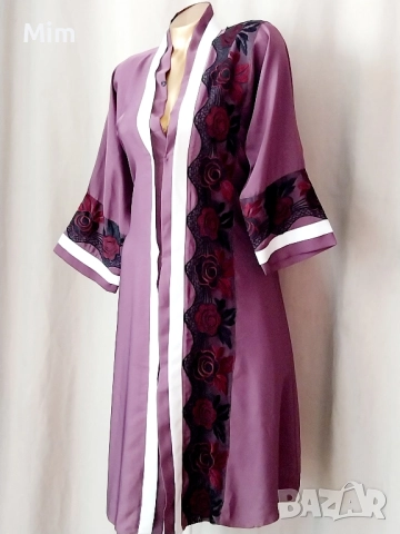 M/L Халат в лилаво с бродерия 