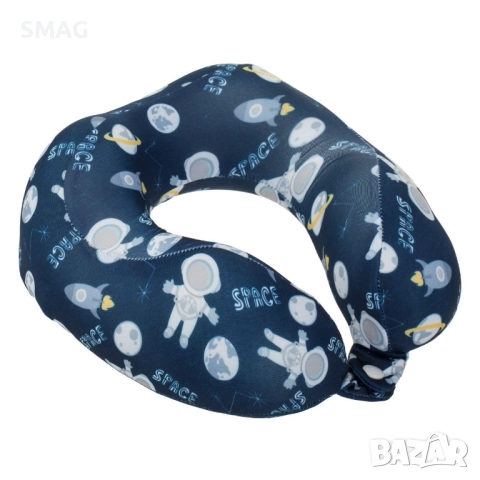 Детска възглавница за пътуване мемори пяна космос синя 22x22x8 см_1233381