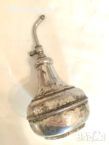 Старинно Царско Бронзово Никелирано Шише за Одеколон 1930те, снимка 1