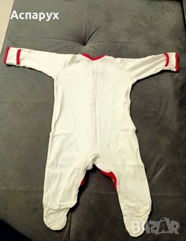 Бебешка памучна коледна с копчета пижама за деца 6-9 месеца, снимка 2 - Бебешки пижами - 43243892