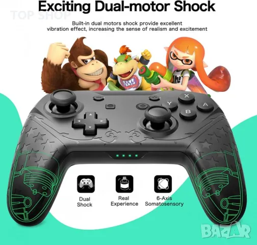 Безжичен контролер YCCTEAM Pro, Switch/Switch Lite, дистанционно управление с NFC, двойна вибрация, снимка 2 - Аксесоари - 48500112