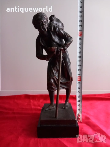 P.Kowalczewski Авторска Бронзова Пластика Статуетка Продавач на Вода, снимка 8 - Антикварни и старинни предмети - 53040709