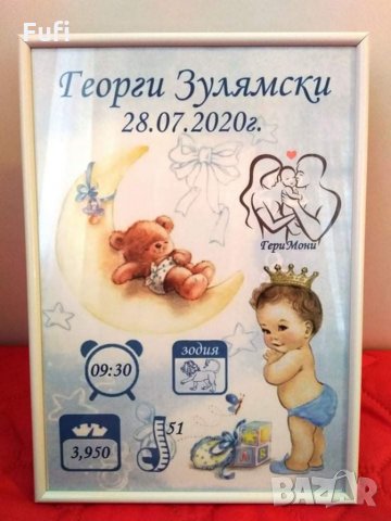 19лв, персонализирана рамка за новородено, и не само, снимка 5 - Други - 33322458