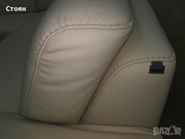 Светло кремав ъглов диван "HUKLA Entry" - естествена кожа, снимка 4 - Дивани и мека мебел - 39329860