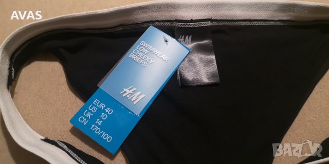Нов - 45% бански долнище H&M 40 M-L размер черен с ластик, снимка 3 - Бански костюми - 37528567