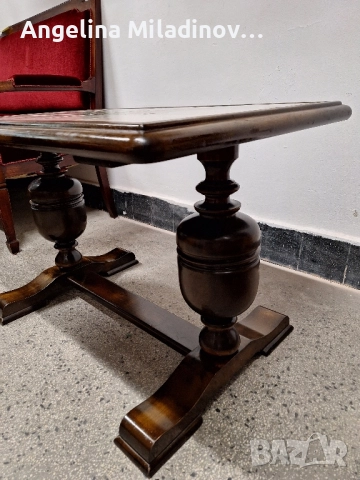 Винтидж маса за всекидневна с плочки, снимка 3 - Маси - 51619026