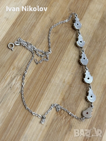 Масивно дамско сребърно колие с истински гранати  , снимка 2 - Колиета, медальони, синджири - 51695377