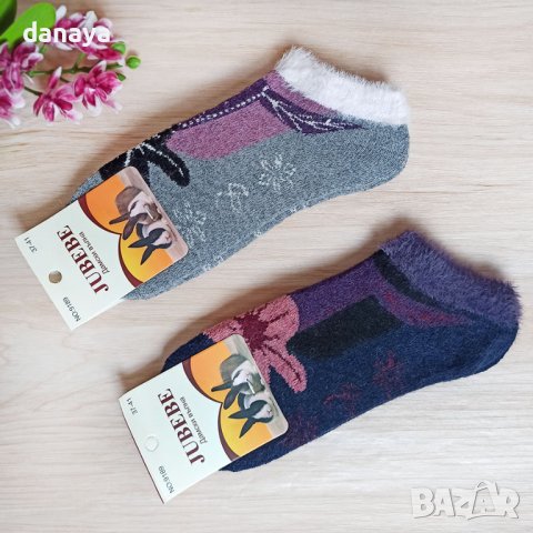 3259 Дамски дебели зимни вълнени чорапи Цвете, 37-41 номер