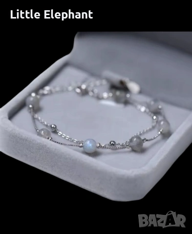 Pre order✨ Изящна сребърна гривна с нежни камъни (Лунен камък & Лабрадорит) ✨