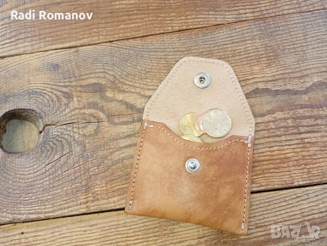 Джобно кожено портмоне за монети и банкноти , снимка 3 - Портфейли, портмонета - 53316459