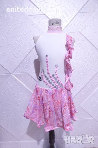 Детска рокля за спортни танци  или фигурно пързаляне,  изработена от ликра .  Модела е подходящ за д, снимка 8 - Детски рокли и поли - 44085682