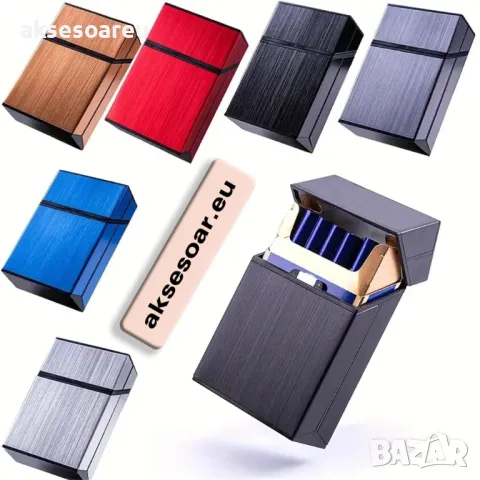 Идеална подаръчна нова метална кутия табакера с магнитен капак за 80 мм стандартни цигари модна стил, снимка 3 - Табакери - 50234074