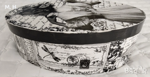 Голяма ръчно декорирана кутия в стил "винтидж"., снимка 4 - Декорация за дома - 53571043