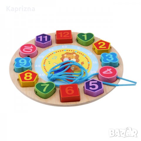 Монтесори дървен часовник “Лъв”, снимка 2 - Образователни игри - 34854978