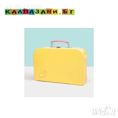  Куфарче с паспорт за плюшени играчки 23 см, жълт 6396