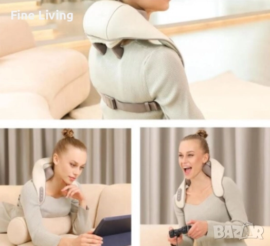 Акумулаторен масажор с топлина за врат,гръб,рамена,крака,за мускулна релаксация, снимка 4 - Масажори - 52185100