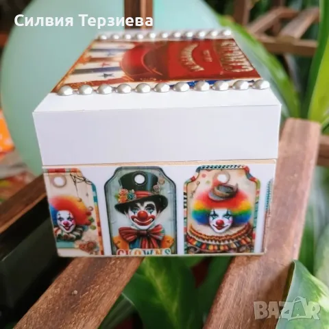 Ръчно изработена дървена кутия Цирк + вътрешна декорация , снимка 6 - Декорация за дома - 50288024