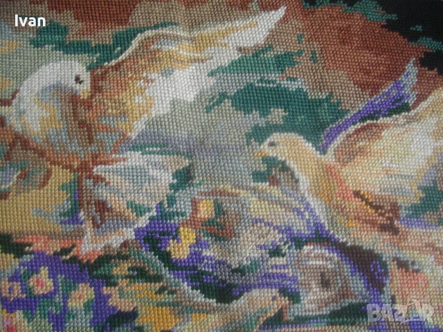 Нов Голям Френски Гоблен-780х590мм-DMC-Made in FRANCE-Fleur de Paris, снимка 6 - Гоблени - 37082942