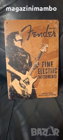Fender since 1946 Fine Electric Instruments-метална табела (плакет), снимка 1 - Китари - 43144657
