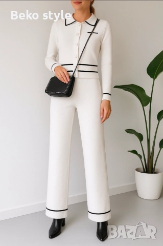 Дамски сет 2 части в Бяло и Черно, снимка 2 - Комплекти - 52507863