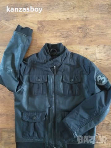 armani jeans - мъжко кожено яке ХЛ ЕСТЕСТВЕНА КОЖА, снимка 4 - Якета - 43854288