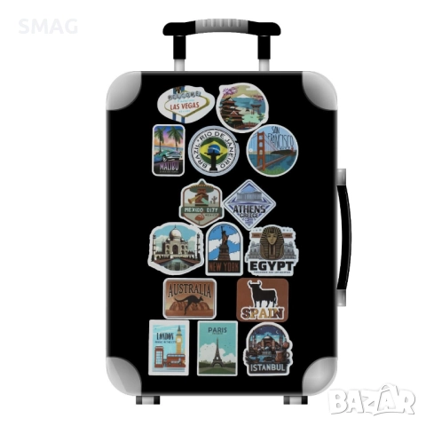 Стикери за куфар Градове по света 15 броя 14x21.5см_1248748