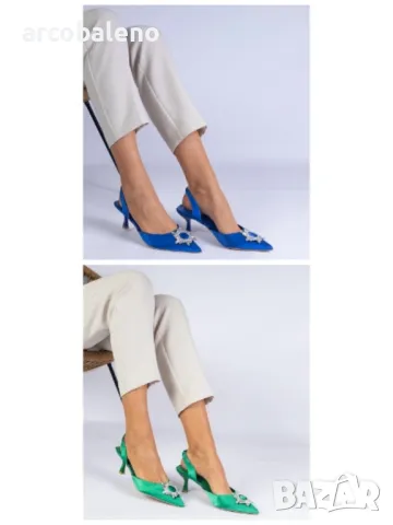 Дамски сатенени обувки на висок ток Melossi, 2цвята 