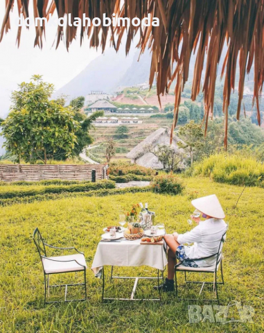 Два модела ръчно изработени Виетнамски шапки, Палмови листа и бамбук, снимка 9 - Шапки - 36452773