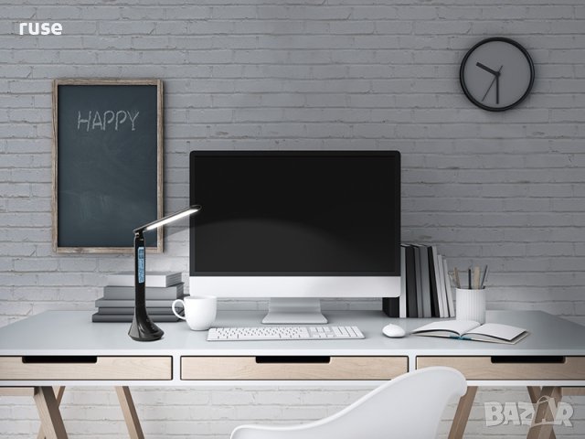 НОВИ! LED настолна лампа акумулаторна часовник/ будилник Два цвята, снимка 9 - Настолни лампи - 43132034