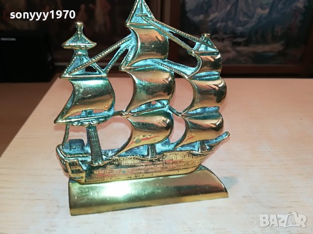 КОРАБ ОТ АНГЛИЯ-МЕД/МЕСИНГ 2305221818, снимка 14 - Антикварни и старинни предмети - 36853838