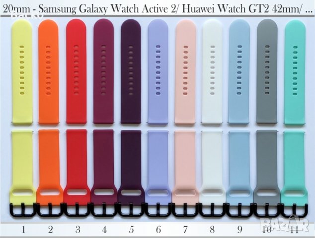 Силиконови каишки -20мм/S съвместими с Galaxy Watch Active/ Active 2, снимка 1 - Каишки за часовници - 31976301
