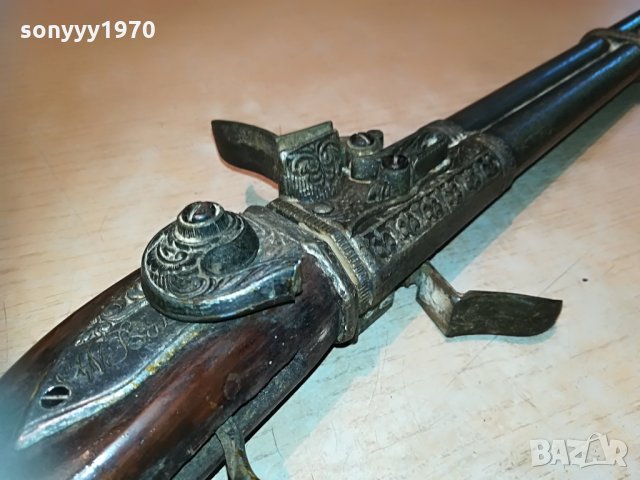 стара пушка антика-метал/дърво 102см 0406210831, снимка 6 - Антикварни и старинни предмети - 33100028