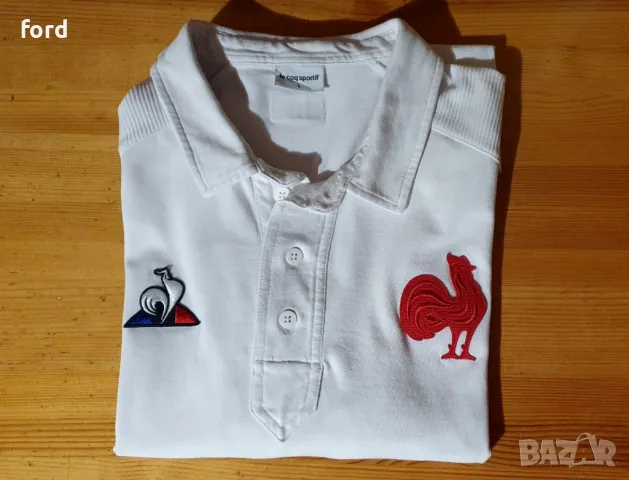Бяла Поло тениска Le Coq Sportif, снимка 2 - Тениски - 47598058