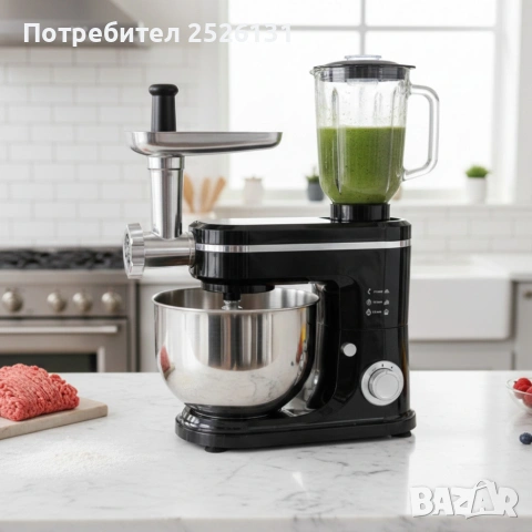 Кухненски робот Michelino 3в1: Планетарен миксер, блендер и месомелачка за лесно и бързо готвене, снимка 7 - Кухненски роботи - 53241093