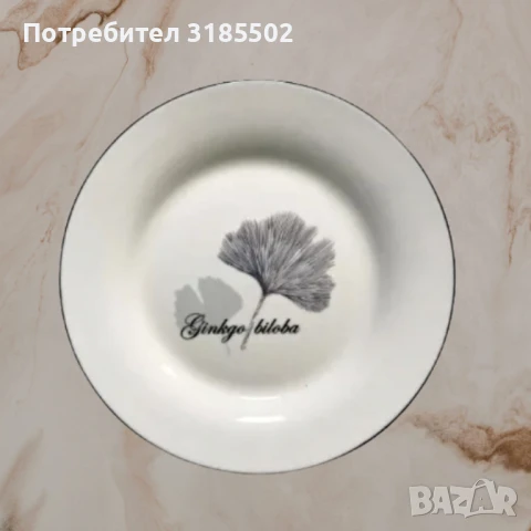 Керамична чиния Ginkgo Biloba, снимка 4 - Прибори за хранене, готвене и сервиране - 51421989