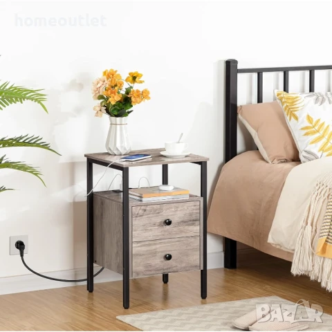 БЕЗПЛАТНА ДОСТАВКА Шкаф / помощна маса със станция за зареждане BG43CBZ01GZ, снимка 4 - Маси - 50651389