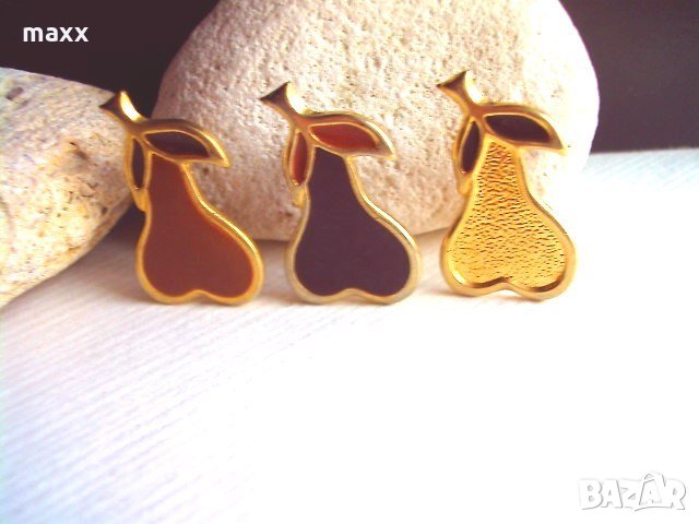 Метална брошка круша емаил , снимка 3 - Колиета, медальони, синджири - 28415396