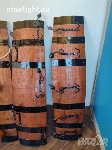 Красиви стенни закачалки от автентични реставрирани бъчви с ръчно ковано желязо , снимка 12 - Паравани - 44113072