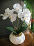 Изкуствена орхидея в мраморна кашпа , снимка 3
